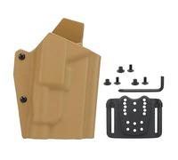 ACEXIER Kydex Fondina Tattica Leggera per Glock17/19/19X/45 con Torcia TLR-1 Fondina per Pistola a sgancio rapido QLS Kit Airsoft Gear (Tan)