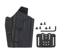 ACEXIER Kydex Fondina Tattica Leggera per Glock17/19/19X/45 con Torcia TLR-1 Fondina per Pistola a sgancio rapido QLS Kit Airsoft Gear (Black)
