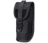 ACEXIER Molle - Custodia per occhiali tattica durevole per esterni custodia per occhiali da sole, custodia per torcia in stile esercito con fibbia 1, nero, 8,5 x 6 x 19 cm