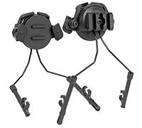 ACEXIER Tactical Fast Rail Monti Auricolare Adattatore Guida Auricolare Set Supporto per Cuffie Staffa Supporto per Supporto per Cuffie 360 Rotazione Casco Auricolare (Black)