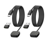 aceyoon 2 Pezzi Caricatore compatibile con Fitbit Versa 4 3/Sense 2/Sense, 1.2M Ricambio Cavo Magnetico di Ricarica Caricabatteria con 2 Adattatori da USB C a USB A per Google Pixel Watch 2 3