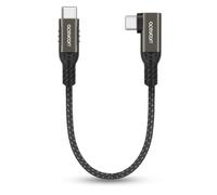 aceyoon 240W Cavo USB C Corto, 20cm USB C a USB C Ricarica Rapida Cavo Angolo 90 Gradi Nylon Intrecciato di Tipo C Cavo per iPhone Serie 15, per Galaxy S24 S23 S22, per Google 4/3 XL (Nero)