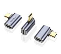 aceyoon 3 Pezzi Adattatore USB C a USB C, PD 100W 40Gbps Gen 2 Adattatore USB C Angolare 90 Gradi Supporto Video 8K@60Hz Connettore USB Type C Femmina a Maschio Ricarica Rapida per Smartphone e Laptop