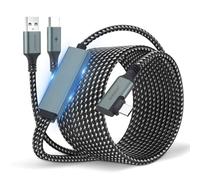 aceyoon Cavo Link con Porta di Ricarica 6M Compatibile con Meta Quest 3S/3/2 e accessori Pico 4, Cavo di Ricarica VR USB 3.0 a USB C in Nylon a 90 Gradi per Visori VR e PC da Gaming