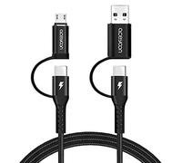 aceyoon Cavo Multiplo USB C 4 in 1, 1M Cavo USB C Ricarica Rapida PD 60W, 3A Cavo USB Type-C Micro USB in Nylon Intrecciato, Multi Cavo USB Tipo C per iPhone15, per Google Pixel, per Samsung