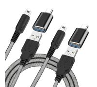 aceyoon Cavo Ricarica per 3DS, 2 Pezzi Cavo Caricatore USB con Adattatore di Tipo C Caricabatterie per Nintendo 3DS LL/New 3DS/ New 3DS LL/ 2DS / 2DS LL/DSi, Supporto Carica e Gioca (1,5 M)