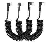 aceyoon Cavo Spirale USB C a USB C, 2 Pezzi Cavo USB C Retrattile 90 Gradi Supporta PD & QC3.0, Cavo USB C Spirale per iPhone 15 Series, per Galaxy S23/S22/S21, Può Essere Esteso da 0.3 m a 1.5 m