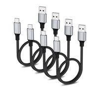 aceyoon Cavo USB a USB C Corto da 50 cm, 4 Pezzi, USB 2.0 Nylon Intrecciato Cavo di Ricarica Compatibile con Powerbanks, Galaxy S24/S23/S22, Huawei, Google Pixel, OnePlus