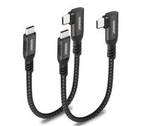 aceyoon Cavo USB C Corto 20cm, 2 Pezzi 240W USB C a USB C Cavo 5A PD Cavo di Ricarica Veloce Type C Angolo 90 Gradi con Chip E-Maker per iPhone 16 15 Pro Max, per Galaxy, per Huawei