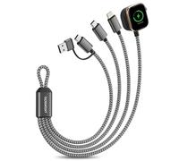aceyoon Multi Cavo di Ricarica, 3 in 2 Cavo USB Type-C 23.5cm, Caricatore per A-pple Watch Series, Multiplo Cavo Multiplo Cavo con Lightning/USB Compatibile con iPhone 15 14 13 Pro Max