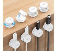 aceyoon Portacavi Magnetico Girevole a 360° Autoadesivo, 8 Pezzi Organizer per Cavi da Scrivania Clip Fermacavi per Gestione di Cavi di Ricarica Cavi di Alimentazione Elettrodomestici da Cucina