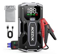 ACEZUK Avviatore Batteria, 5000A Avviatore di Emergenza per Auto/Moto(7.0L Gas or 5.5L Diesel) Starter Batteria Auto Portatile Jump Start con LED/LCD Booster Avviamento