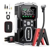 ACEZUK Avviatore Batteria Auto,7000A & 150PSI Avviatore di Emergenza per Auto con Compressore Aria Portatile (All Gas or 10.0L Diesel) 12V Jump Start,2 Luci/ 3.4" LCD Display