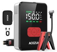 ACEZUK Avviatore Batteria Auto 7000A &150PSI, Avviatore Emergenza per Auto/Moto con Compressore 12V（Tutti Gas o 12L Diesel）600LUMEN LED/3.4"LCD