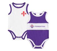 ACF Fiorentina Set 2 Body Canottiera Neonato, Prodotto Ufficiale, 0-3 Mesi
