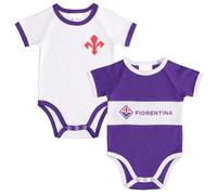 ACF Fiorentina Set 2 body manica corta neonato, Prodotto Ufficiale, 0-3 mesi