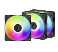 ARCTIC P14 Pro Reverse A-RGB - 3 Pack - 140 mm Ventola Premium con flusso d’aria inverso, Ventole PWM con splitter per cavo a Y, 400-2650 rpm, 0 rpm <5% PWM, 5V Digital RGB, FDB, 4-Pin - Nero