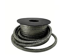 ACFBGFV L'imballaggio a compressione flessibile intrecciato in grafite viene utilizzato per la ghiandola della pompa o lo stelo della valvola o la guarnizione meccanica, 5,8 m, 0,8 cm x5/16, nero