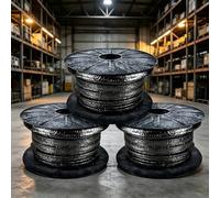 ACFBGFV L'imballaggio a compressione flessibile intrecciato in grafite viene utilizzato per la ghiandola della pompa o lo stelo della valvola o la guarnizione meccanica, 29,6 m, 0,5 x 0,5 cm, nero