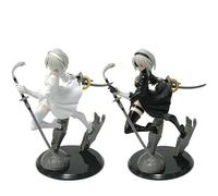 Acfigure 2Byorha 2Bautomata No.2 Tipo B - Gioco di figure anime NieR 2B, 18 cm, statua in PVC bianco e nero, modello di postura da combattimento, decorazione da esposizione e regalo da collezione