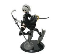 Acfigure 2Byorha 2Bautomata No.2 Tipo B - Gioco di figure anime NieR 2B, 18 cm, statua in PVC bianco e nero, modello di postura da combattimento, per decorazione e regalo da collezione (nero)