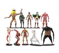 Acfigure Attacca Titano Anime Fumetto Statua 10 Pezzi Levi Eren Jaeger Attacco/Colossale/Armatura Femmina/Besta/Pino/Martello da Guerra Figure Titanio 10-13CM PVC Giocattoli Modello