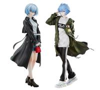 Acfigure Ayanami Rei, statuetta anime per il tempo libero, serie abbigliamento per il tempo libero, 20/24 cm, in scatola, modellino giocattolo in posizione eretta, per decorazione quotidiana e regalo