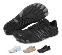 Acfoda Barefoot Scarpe da Immersione Uomo Donna Scarpette da Surf Asciugatura Rapida Traspirante Spiaggia Fitness Scarpe Nero 36