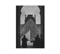 ACFTAIN Stampa artistica da parete moderna su tela di Parigi con fotografia di architettura in bianco e nero, decorazione per soggiorno e camera da letto, 40 x 60 cm