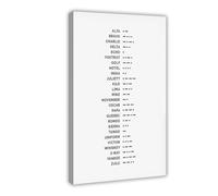 ACFTAIN Stampa artistica da parete su tela con lettere dell'alfabeto fonetico e codice Morse, per camera da letto, ufficio, 40 x 60 cm