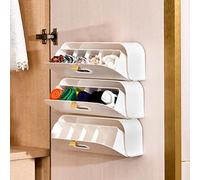 ACGrade 3 organizer per cassetti per biancheria intima, organizer per calze a conchiglia, autoadesivo, da parete, organizer per armadio, 5 scomparti per biancheria intima, organizer in plastica per