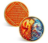 ACGZQY 7 Year Na Medallion - Rebirth Phoenix Fairy Sobriety Chip Sole e Luna NA Monete e medaglioni al risveglio Recupero Dipendenza Token Sobrio Affermazione Narcotici Regali anonimi