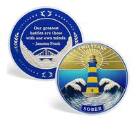 ACGZQY Moneta di sobrietà a 2 anni - Original Lighthouse Storm Sobriety Chip rinato da Storm AA Fili e medaglioni sobri token aa na alcolisti di sobrietà anonimi