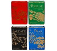 Ach Brito "Símbolos Lusitanos", set da 4 pezzi (4 x 75 g = 300 g): Mar, Portogallo, Saudade & Galo, sapone profumato portoghese, sapone solido per mani e corpo.
