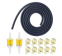 ACHANFLY Kit Filtro Benzina per Moto 2m Linea Carburante Gasolio e 2pz Ø5mm Filtri Carburante e 10pz Fascette Stringitubo per Piccoli Motori,Moto, Auto