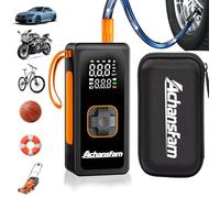 AchansFam - Gonfiatore portatile della gomma dell'automobile, pompa di aria della gomma dell'automobile di doppia potenza con cavo di alimentazione di 10ft,