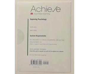 Achieve for Exploring Psychology 1-term Access