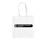 Achievement Unlocked Got Vestito - Borsa Tote IN Tela - Divertente Gamer Gioco