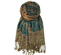 Achillea Scialle Pashmina Donna, Verde marino scuro, 28" W x 76"L