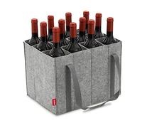 achilles Borsa per Bottiglie Con 12 Scomparti, Anche per Bottiglie Da 1,5 Litri, Borsa per Bottiglie In Feltro, 100% Riciclato (Grigio)(Per 12 bottiglie)