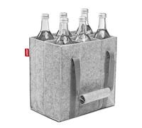 achilles Borsa per Bottiglie Con 6 Scomparti, Anche per Bottiglie Da 1,5 Litri, Borsa per Bottiglie In Feltro, 100% Riciclato (Grigio)(Per 6 bottiglie)