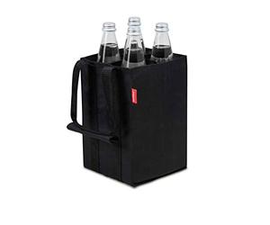 achilles Borsa Porta Bottiglie Acqua - Portabottiglie con 4 Scomparti per Bottiglie da 1.5L - Pieghevole, poliestere resistente - Per la Spesa - Nero - 17x17x27 cm