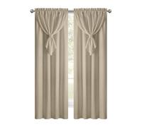 Achim Home Decor - Tenda a pannello per finestra con mantovana a goccia, larghezza 107 cm, lunghezza 84 cm, tasca per asta da 5,1 cm, colore: tortora