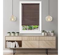 Achim Home Decor - Tenda veneziana con sistema di oscuramento per camera senza fili, larghezza 30 cm, lunghezza 64 cm, larghezza 5,1 cm, in vinile, mogano - GII Luna con filtraggio della luce orizzontale mini finestre per interni