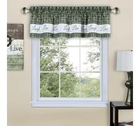 Achim Home Decor - Tende per finestre con mantovana Morbida, Larghezza 147 cm, Lunghezza 35,5 cm, Colore Verde, Senza Pieghe, in Poliestere, filtraggio della Luce, per Camera da Letto, Soggiorno e
