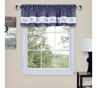 Achim Home Decor - Tende per finestre con mantovana Morbida, Larghezza 147 cm, Lunghezza 35 cm, Colore: Blu Navy, Senza Pieghe, filtraggio della Luce, in Poliestere, per Camera da Letto, Soggiorno e