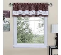 Achim Home Furnishings Live, Love, Laugh Finestra Tenda mantovana, Bordeaux, 147,3 x 35,6 cm
