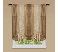 Achim Home Furnishings Ombre Tie up Shade Window Curtain Legatura Morbida per finestre, Poliestere, Arenaria, W 55" x L 63" (1 Panels)