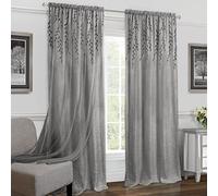 Achim Home Furnishings Willow Rod Pocket Window Curtain (Single Panel) Tenda Tasca per Asta in salice (Pannello Singolo), Poliestere, Grigio, W 42" x L 84" (1 Panels)