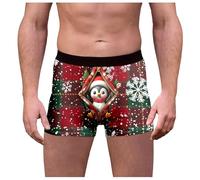 Achimlt Mutande Uomo Natale Boxer A Vita Media con Stampa A Quadri per Il Giorno di Natale, Vestibilità Divertente Mutande Catene (XXXXXL)
